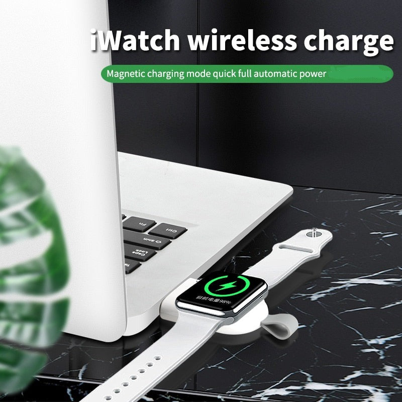 QiCharger™ - USB Portable Wireless Charger for iWatch - 3/4/5/6/7 SE Series